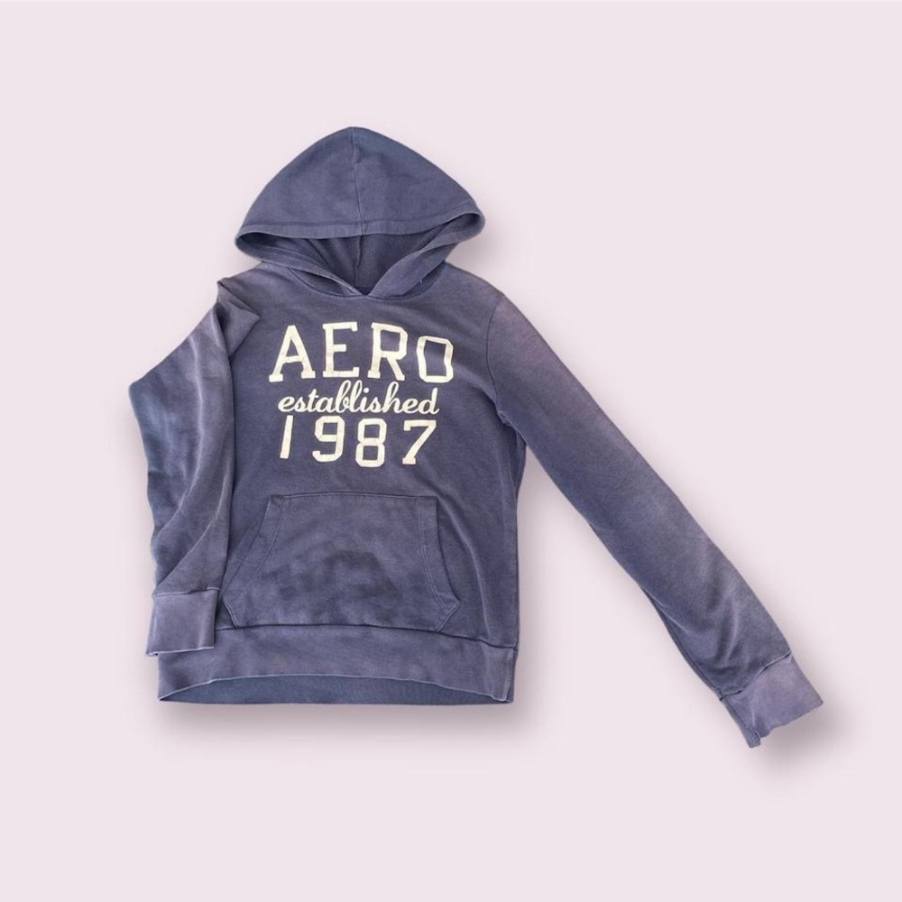AEROPOSTALE GIRLS HOODIE (BLEACH DAMAGE) - L